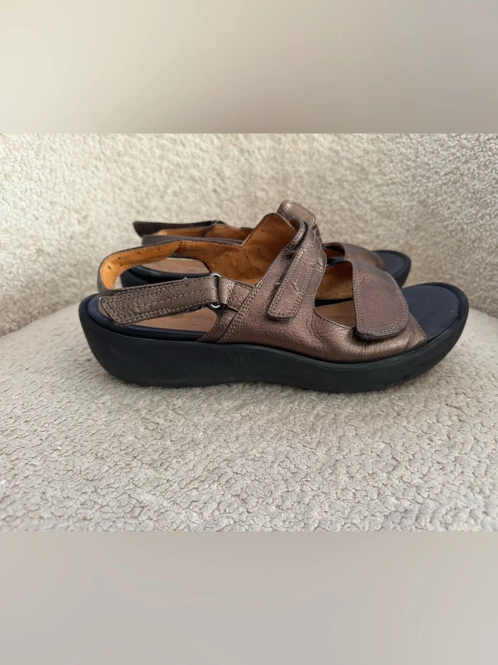 Clarks Unstructured Women’s Leather Comfort Sandals Bronze Metallic Size 10 Wide
